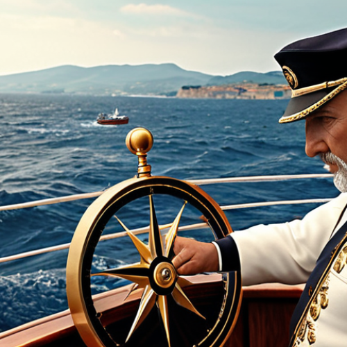 Home 19 **
"A wise captain navigating a ship using both a powerful AI compass displaying financial data, and their own hands feeling the wind and waves, representing intuition and market sense. Tuscan landscape in the background."
**